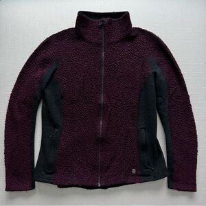 KUHL Full Zip Up Collared Wool Purple & Gray Sweater Women's Size Large